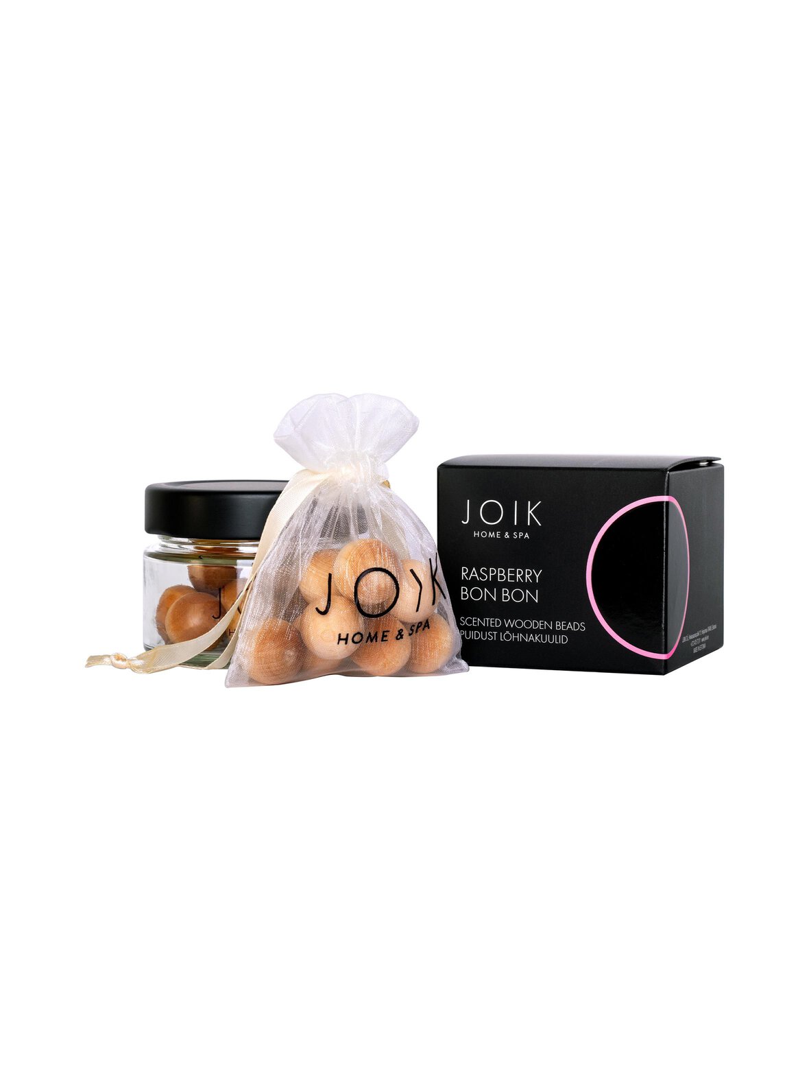 Raspeberry Bon Bon -tuoksuvat puuhelmet 15 kpl
