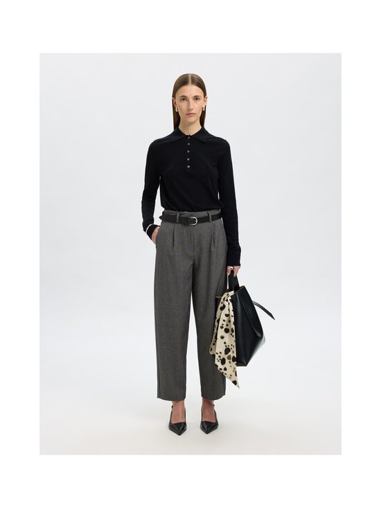 Selected - SlfBarrel Alma -housut - BLACK DETAIL:STRUCTURE | Stockmann - photo 2