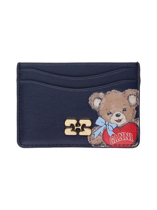 Ganni - Flap Bear -korttikotelo - 096 BLACK/IRIS | Stockmann - photo 1