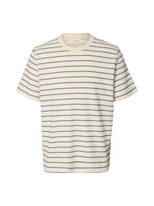 Selected - SlhDjango Stripe O-Neck t-paita - OCEAN CAVERN STRIPES:BIRCH | Stockmann