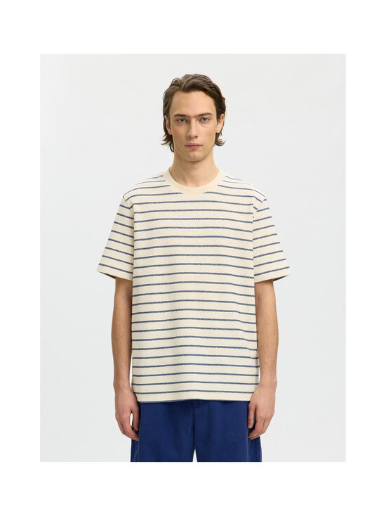 Selected - SlhDjango Stripe O-Neck t-paita - OCEAN CAVERN STRIPES:BIRCH | Stockmann - photo 2