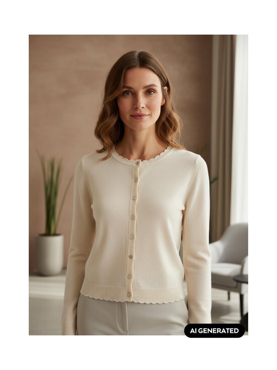 RM by Rosemunde - Sofia Scallop Edge -neuletakki - 037 IVORY | Stockmann - photo 3