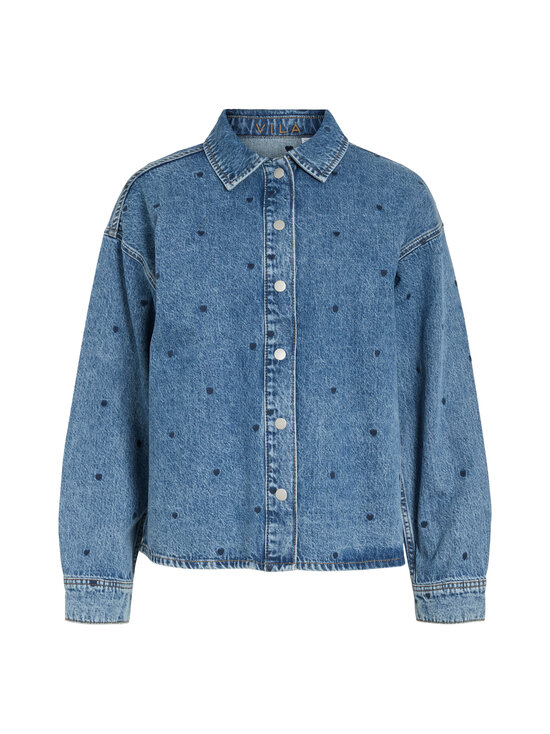 Vila - ViCreek Heart džinsa krekls - MEDIUM BLUE DENIM DETAIL:HEART EMB | Stockmann - photo 1
