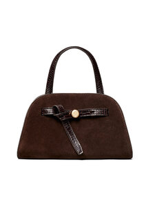 Tory Burch - Kott  Romy Suede Small Bauletto - 201 DARK COCOA | Stockmann