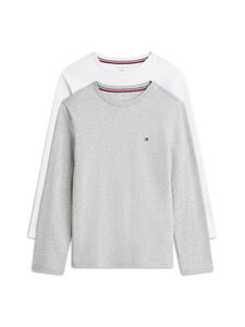 Tommy Hilfiger - Long Sleeve T-krekli ar garām piedurknēm 2-gab. - 0U8 L GRY HEATHER / WHITE | Stockmann