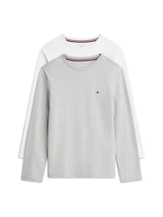 Tommy Hilfiger - Long Sleeve T-krekli ar garām piedurknēm 2-gab. - 0U8 L GRY HEATHER / WHITE | Stockmann - photo 1