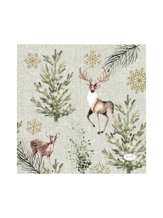 Duni - Elegant Deer -paperilautasliinat 20 kpl - GREEN | Stockmann - photo 1