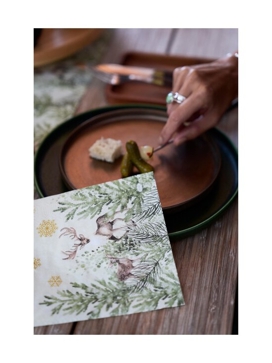 Duni - Elegant Deer -paperilautasliinat 20 kpl - GREEN | Stockmann - photo 3