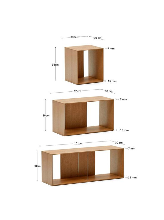 Kave Home - Litto-hylly 9-osainen tammi 202 x 114 cm - BEIGE | Stockmann - photo 10