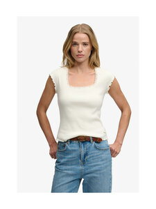 Superdry - Essential Square Neck t-paita - 71D OFF WHITE | Stockmann