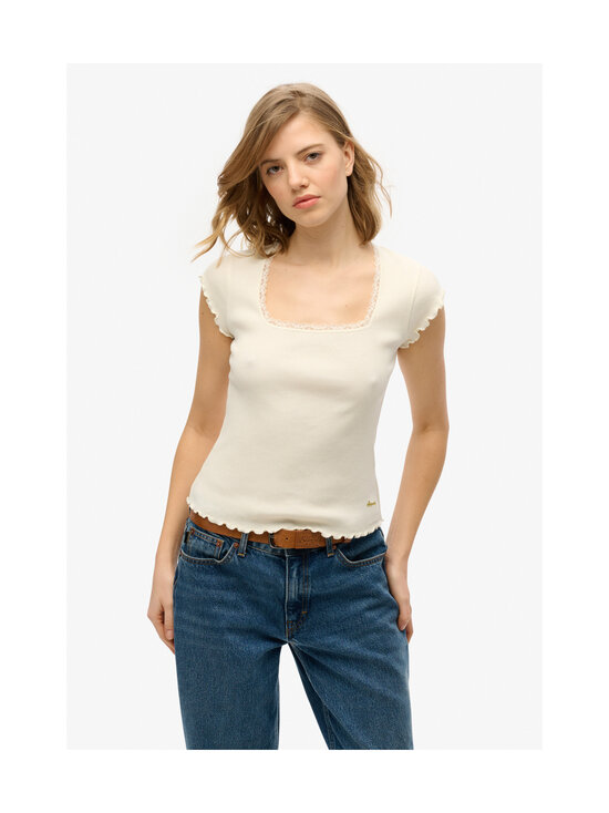 Superdry - Essential Square Neck t-paita - 71D OFF WHITE | Stockmann - photo 2