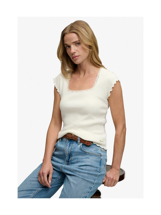 Superdry - Essential Square Neck t-paita - 71D OFF WHITE | Stockmann - photo 3