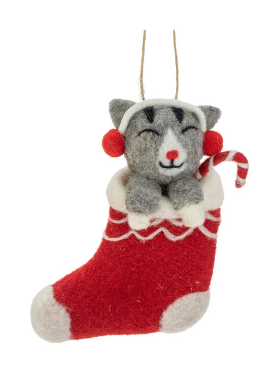 Weiste - Cat In Sock -huopakoriste - GREY RED | Stockmann - photo 1