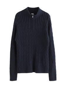 Lindex - Halfzip-palmikkoneule - 2521 DARK NAVY | Stockmann