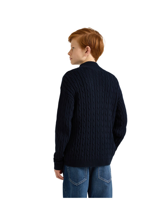 Lindex - Halfzip-palmikkoneule - 2521 DARK NAVY | Stockmann - photo 4