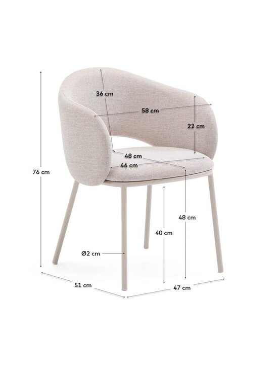 Kave Home - Maina-tuoli Belfast-kangas beige / beige - BEIGE | Stockmann - photo 8