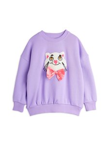 Mini Rodini - Cat With Bowtie -collegepaita - 45 LILAC Mini Rodini - Cat With Bowtie -collegepaita - 45 LILAC | Stockmann