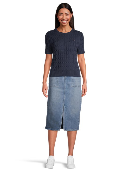 Tommy Hilfiger - Puuvillainen palmikkoneule - C1G DARK NIGHT NAVY - photo 2 Tommy Hilfiger - Puuvillainen palmikkoneule - C1G DARK NIGHT NAVY | Stockmann - photo 2