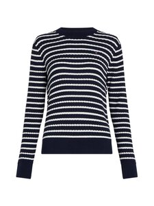 Tommy Hilfiger Curve - Cable Fine -neulepaita - 0BB DARK NIGHT NAVY/IVORY SILK STP Tommy Hilfiger Curve - Cable Fine -neulepaita - 0BB DARK NIGHT NAVY/IVORY SILK STP | Stockmann