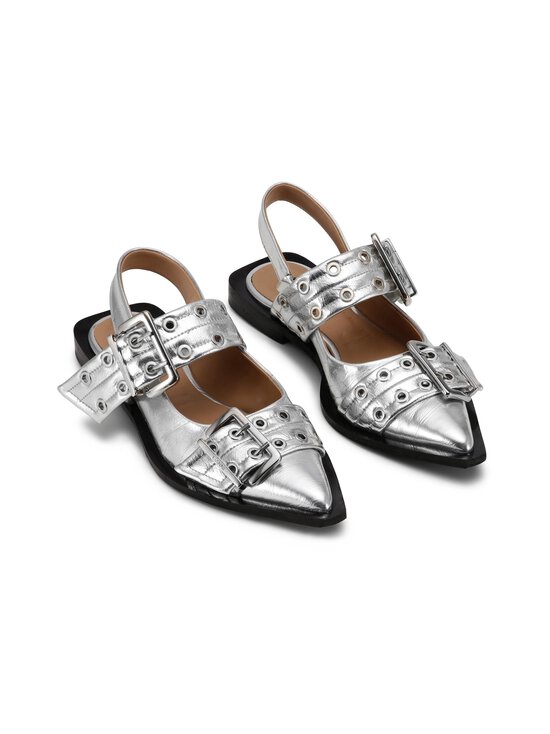 Ganni - Feminine Buckle -ballerinat - 018 SILVER - photo 3 Ganni - Feminine Buckle -ballerinat - 018 SILVER | Stockmann - photo 3