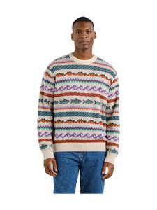 Dedicated - Mora O-neck -neule - FAIR ISLE TROUT OAT WHITE | Stockmann