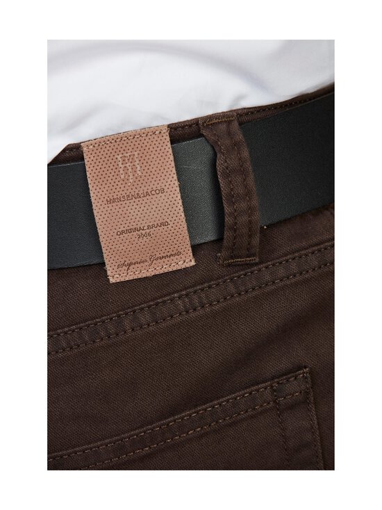 HANSEN&JACOB - Silk Touch Okado -viisitaskuhousut - 68 DARK BROWN | Stockmann - photo 6