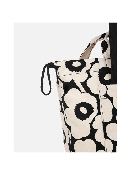 908 COTTON, BLACK Marimekko Mono City Tote Unikko -laukku |One