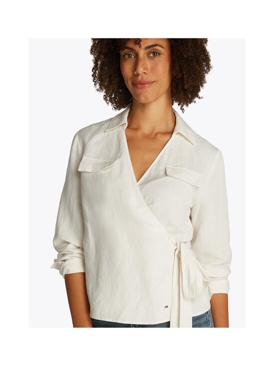Tommy Hilfiger Curve - Textured Linen -kietaisupusero - Z00 IVORY PETAL - photo 4 Tommy Hilfiger Curve - Textured Linen -kietaisupusero - Z00 IVORY PETAL | Stockmann - photo 4