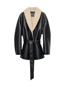 Stand Studio - Kathi-tekonahkatakki - 88810 BLACK/BEIGE | Stockmann