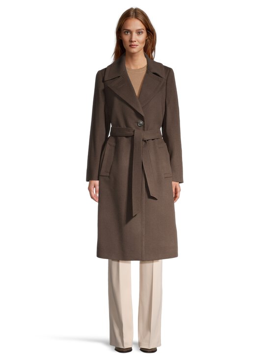 SAND Copenhagen - Clareta Belt Midi -villakangastakki - 294 DARK BROWN | Stockmann - photo 2