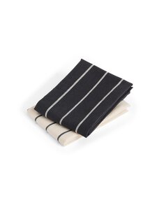 HAY - Outdoor Market -keittiöpyyhkeet 2 kpl - BLACK WITH BEIGE STRIPE | Stockmann