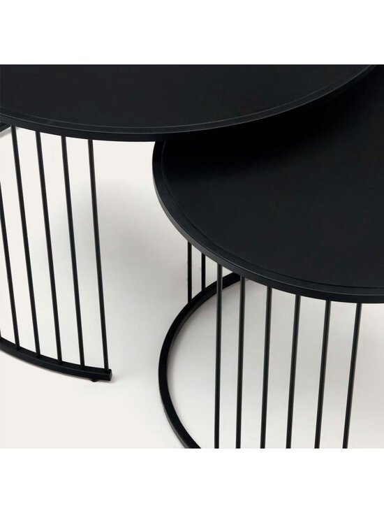 Kave Home - Hadar-sivupöytäsetti musta lasi / metalli ⌀ 75/45 cm - BLACK | Stockmann - photo 4