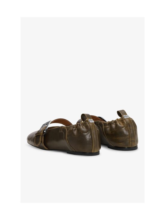 Ganni - Butterfly Strap Crinkle Oleatex -ballerinat - 826 DARK OLIVE - photo 3 Ganni - Butterfly Strap Crinkle Oleatex -ballerinat - 826 DARK OLIVE | Stockmann - photo 3