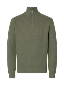 Selected - SlhDane Half Zip kokvilnas trikotāža - OLIVINE | Stockmann