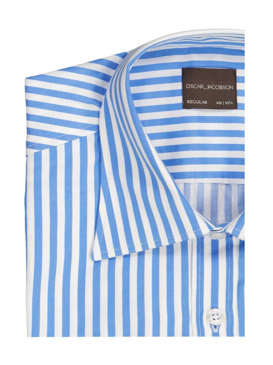 Oscar Jacobson - Regular Fit Turn Down Twill -raidallinen kauluspaita - CARIBBEAN BLUE 285 | Stockmann - photo 2