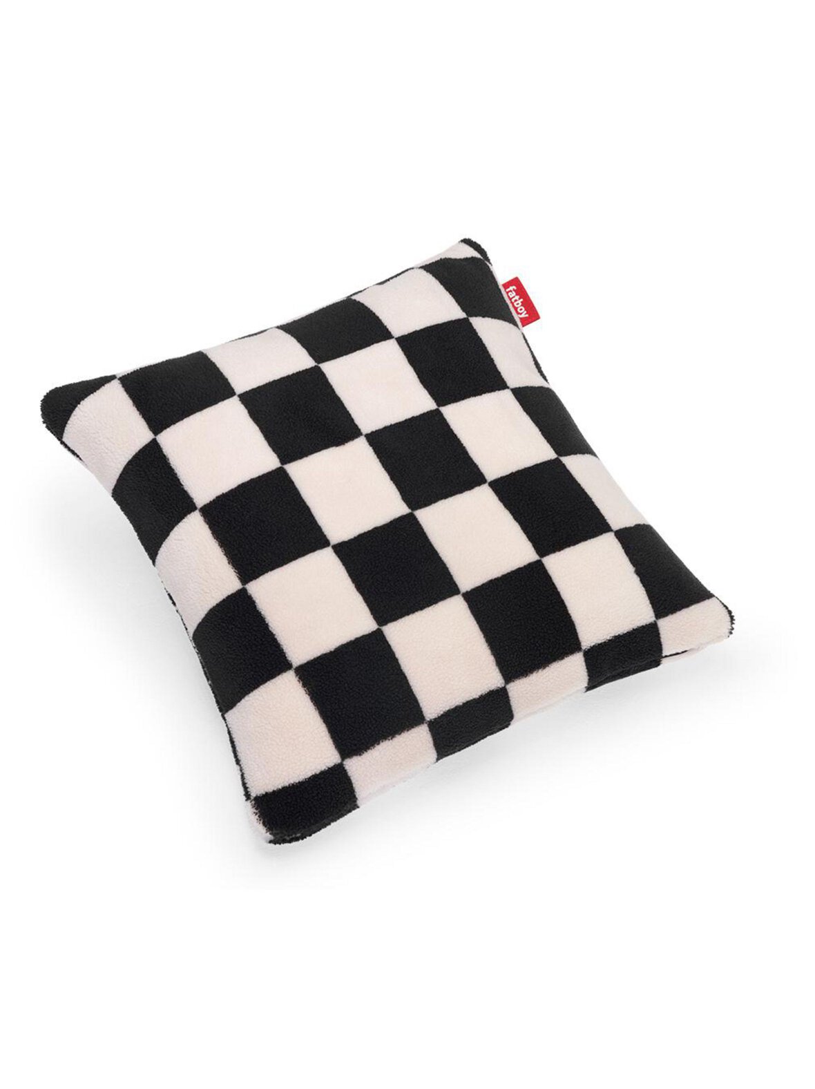 Square pillow teddy -tyyny chess black ecru 50 x 50 cm