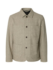 Selected - Landon Wool Blend Hybrid -takki - LIGHT GREY MELANGE CHECKS:CHECK | Stockmann