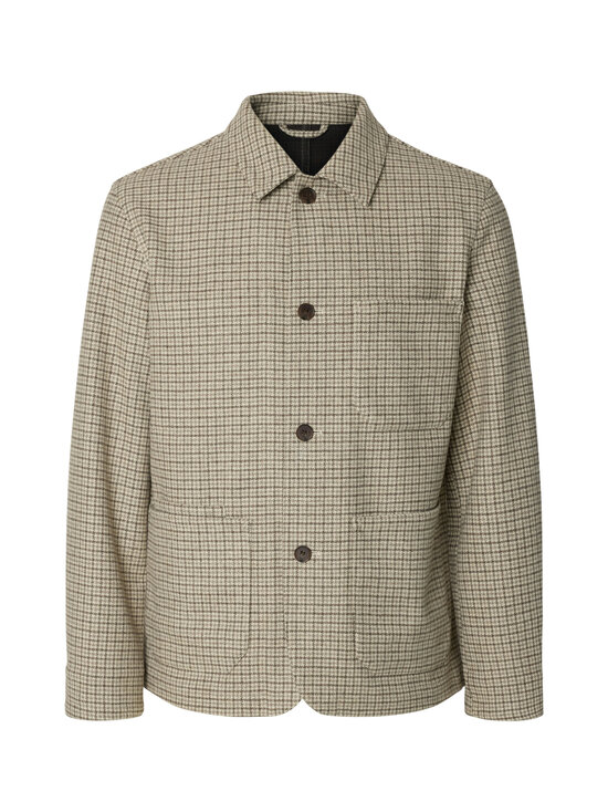 Selected - Landon Wool Blend Hybrid -takki - LIGHT GREY MELANGE CHECKS:CHECK | Stockmann - photo 1