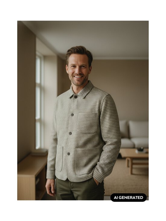 Selected - Landon Wool Blend Hybrid -takki - LIGHT GREY MELANGE CHECKS:CHECK | Stockmann - photo 2