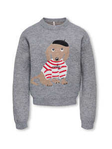 KIDS ONLY - KogTeddy adīts džemperis - MEDIUM GREY MELANGE DETAIL:DACHSHUND | Stockmann