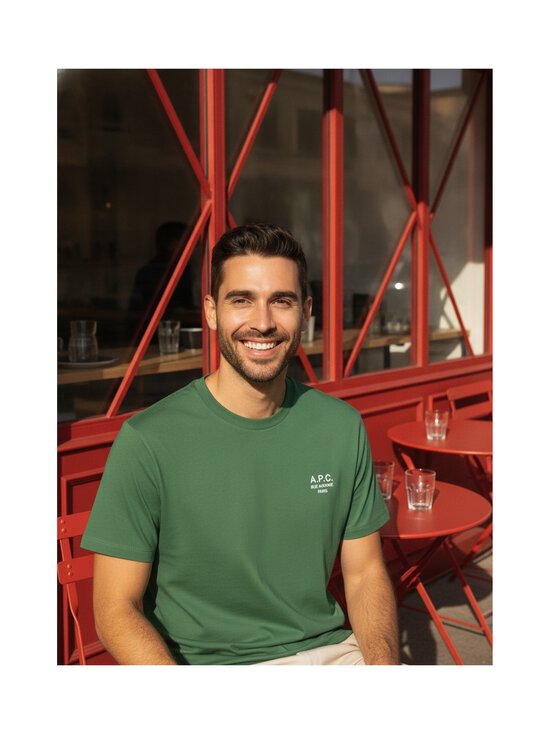 A.P.C - Jersey Standard Rue Madame t-paita - VERT FONCE/BLANC | Stockmann - photo 5