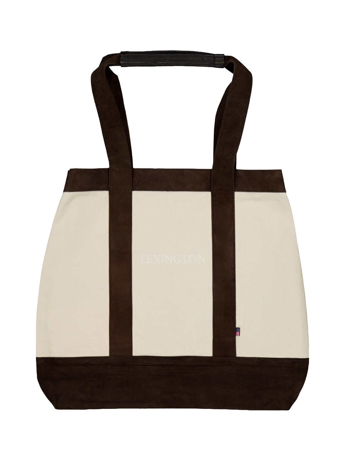 Contrast suede canvas shopper -laukku