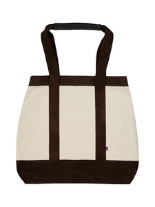 Lexington - Contrast Suede Canvas Shopper -laukku - 246 DARK BROWN | Stockmann