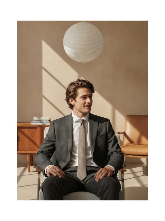 HUGO - Zīda kaklasaite - BEIGE OVERFLOW | Stockmann - photo 3