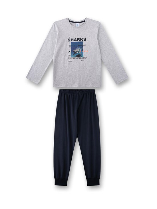 Sanetta - Shark -pyjamapaita ja pyjamahousut - 1646 HELLGRAU MELANGE | Stockmann - photo 1