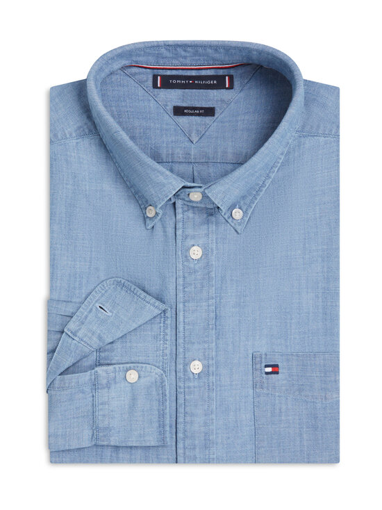 Tommy Hilfiger - Triiksärk Chambray Pocket Regular Fit - 0G0 MEDIUM BLUE CHAMBRAY | Stockmann - photo 3