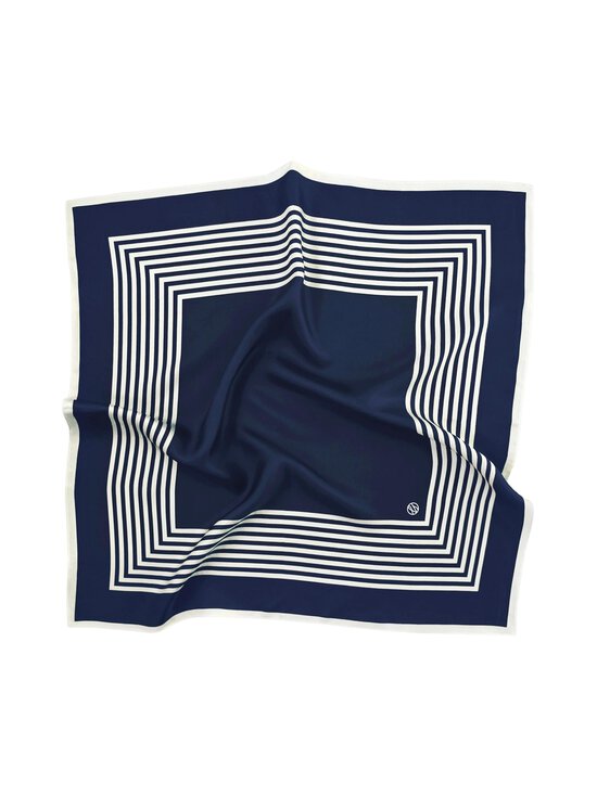 lescarf - Striped-silkkihuivi - NAVY &AMP; CREAM | Stockmann - photo 1