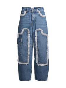 Ganni - Rigid Denim Lace Audri -farkut - 569 DARK BLUE VINTAGE | Stockmann