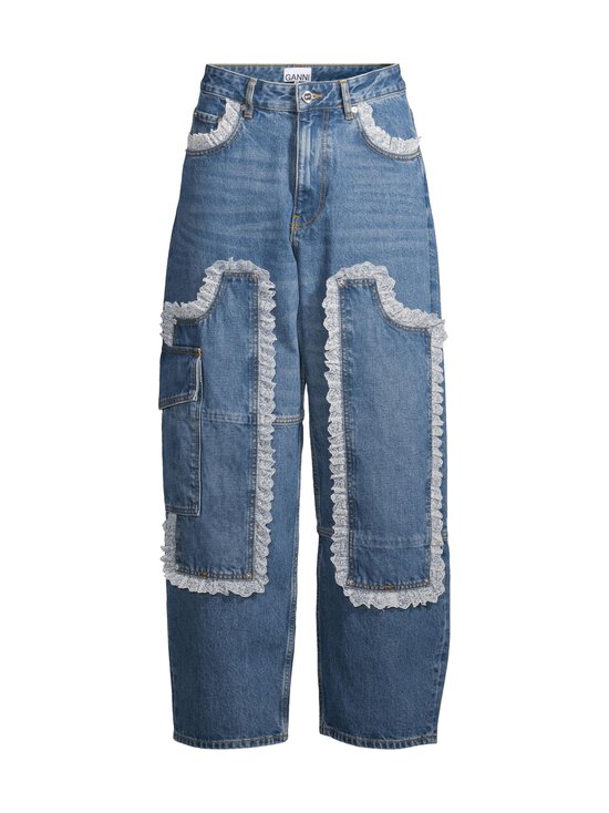 Ganni - Rigid Denim Lace Audri -farkut - 569 DARK BLUE VINTAGE | Stockmann - photo 1