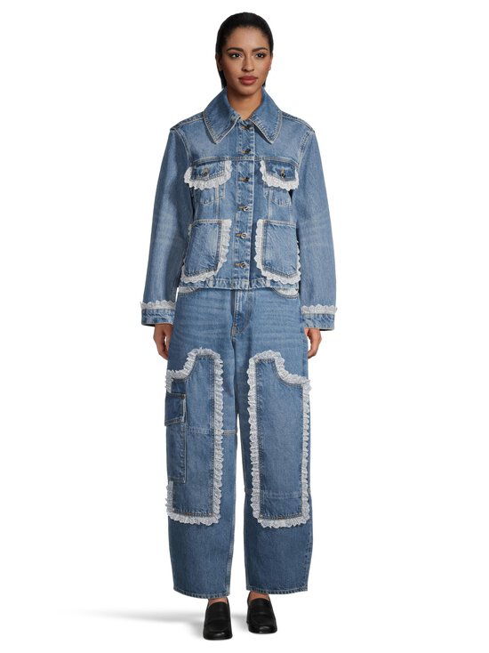 Ganni - Rigid Denim Lace Audri -farkut - 569 DARK BLUE VINTAGE | Stockmann - photo 3